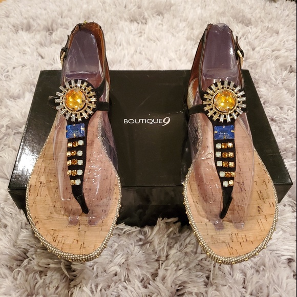 Boutique 9 Shoes - Boutique 9 Vegan Suede Jeweled Sandal (10 M)